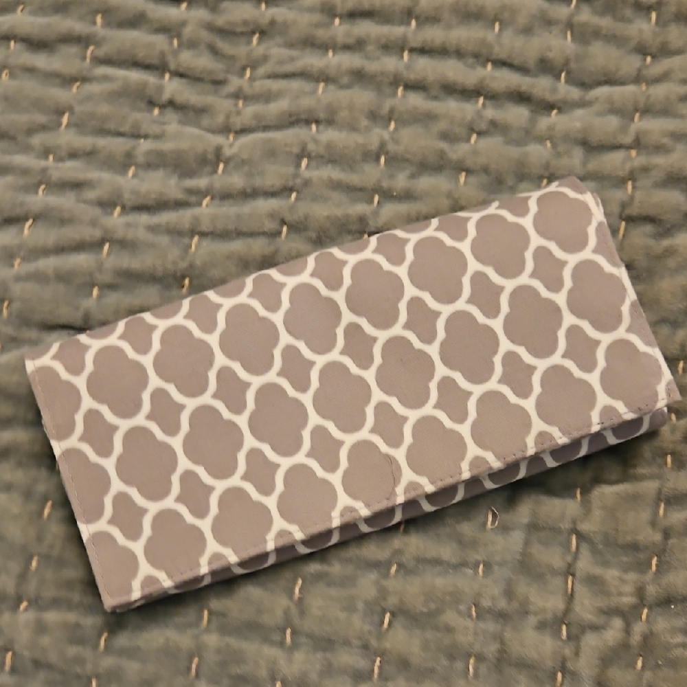 New, Gray and White Patterned, Sak Saum, Fabric Wallet